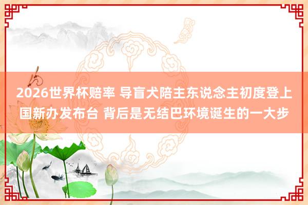2026世界杯赔率 导盲犬陪主东说念主初度登上国新办发布台 背后是无结巴环境诞生的一大步