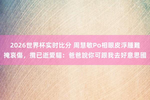 2026世界杯实时比分 周慧敏Po相眼皮浮腫難掩哀傷,攬已逝愛貓:爸爸說你可跟我去好意思國