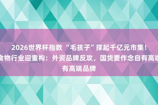 2026世界杯指数 “毛孩子”撑起千亿元市集！宠物食物行业迎重构：外资品牌反攻，国货要作念自有高端品牌