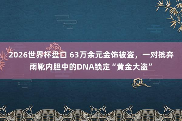 2026世界杯盘口 63万余元金饰被盗,一对摈弃雨靴内胆中的DNA锁定“黄金大盗”