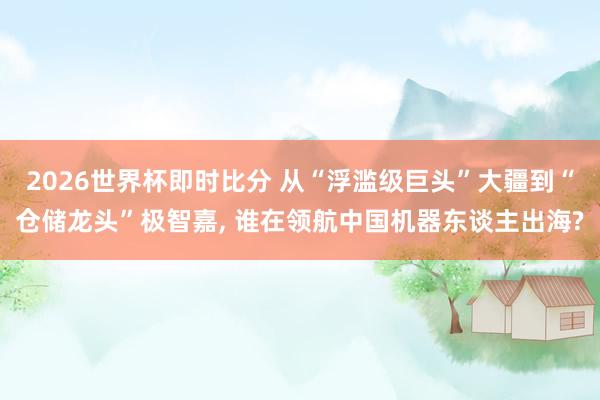 2026世界杯即时比分 从“浮滥级巨头”大疆到“仓储龙头”极智嘉, 谁在领航中国机器东谈主出海?