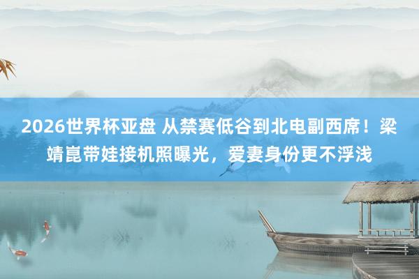 2026世界杯亚盘 从禁赛低谷到北电副西席!梁靖崑带娃接机照曝光,爱妻身份更不浮浅