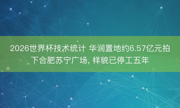 2026世界杯技术统计 华润置地约6.57亿元拍下合肥苏宁广场, 样貌已停工五年