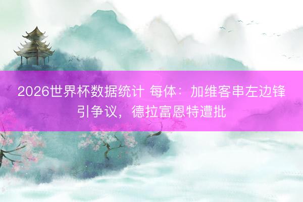 2026世界杯数据统计 每体:加维客串左边锋引争议,德拉富恩特遭批