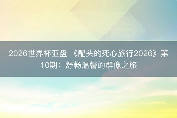 2026世界杯亚盘 《配头的死心旅行2026》第10期:舒畅温馨的群像之旅